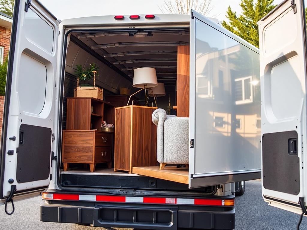 furniture transportation in a van furniture transportation in a vanфото